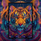 Powerful Tiger Mandala Wooden Jigsaw Puzzle - Bold Animal Shaped Wood Puzzle
