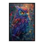 Rainbow Forest Owl Shaped Wooden Jigsaw Puzzle - Mystical Wildlife Bird Wood Puzzle