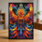 Rebirth Phoenix Mandala Wooden Jigsaw Puzzle - Vibrant Mythical Animal Shaped Wood Puzzle - Gift for HerHim