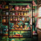 Rustic Pantry Shelves Wooden Jigsaw Puzzle Framed, Baking Lover Wall Art