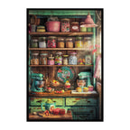 Rustic Pantry Shelves Wooden Jigsaw Puzzle Framed, Baking Lover Wall Art