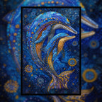 Serene Dolphin Mandala Wooden Jigsaw Puzzle - Ocean Themed Animal Shaped Wood Puzzle - Zen Decor