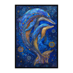 Serene Dolphin Mandala Wooden Jigsaw Puzzle - Ocean Themed Animal Shaped Wood Puzzle - Zen Decor