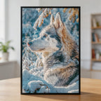 Snowy Husky Shaped Wooden Jigsaw Puzzle - Winter Wildlife Dog Wood Puzzle for Adults