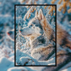 Snowy Husky Shaped Wooden Jigsaw Puzzle - Winter Wildlife Dog Wood Puzzle for Adults