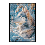 Snowy Husky Shaped Wooden Jigsaw Puzzle - Winter Wildlife Dog Wood Puzzle for Adults