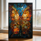 Stained Glass Butterfly Wooden Puzzle - Vibrant Animal Shaped Jigsaw Art