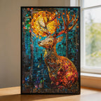 Stained Glass Deer Wooden Puzzle - Majestic Forest Animal Jigsaw for Adults