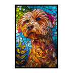 Stained Glass Dog Wooden Puzzle - Vibrant Animal Shaped Jigsaw for Adults
