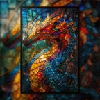 Stained Glass Dragon Wooden Puzzle - Challenging Animal Jigsaw for Adults
