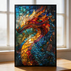 Stained Glass Dragon Wooden Puzzle - Challenging Animal Jigsaw for Adults