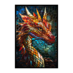 Stained Glass Dragon Wooden Puzzle - Majestic Fantasy Jigsaw for Adults