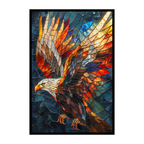 Stained Glass Eagle Wooden Puzzle - Bold Bird Shaped Jigsaw for Adults