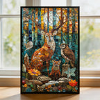 Stained Glass Forest Animal Collection Wooden Puzzle - Intricate Jigsaw for Adults