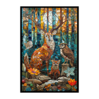 Stained Glass Forest Animal Collection Wooden Puzzle - Intricate Jigsaw for Adults