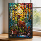 Stained Glass Forest Animals Wooden Puzzle - Large Intricate Jigsaw for Adults
