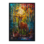 Stained Glass Forest Animals Wooden Puzzle - Large Intricate Jigsaw for Adults
