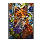 Stained Glass Fox Wooden Puzzle - Artistic Animal Shaped Jigsaw for Adults