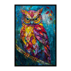 Stained Glass Owl Wooden Puzzle - Artistic Bird Shaped Jigsaw for Adults