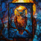 Stained Glass Owl Wooden Puzzle - Intricate Bird Shaped Jigsaw for Adults