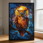 Stained Glass Owl Wooden Puzzle - Intricate Bird Shaped Jigsaw for Adults