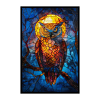 Stained Glass Owl Wooden Puzzle - Intricate Bird Shaped Jigsaw for Adults