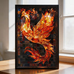 Stained Glass Phoenix Wooden Puzzle - Mythical Bird Shaped Jigsaw for Adults