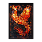Stained Glass Phoenix Wooden Puzzle - Mythical Bird Shaped Jigsaw for Adults
