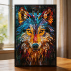 Stained Glass Wolf Wooden Puzzle - Challenging Animal Jigsaw for Adults