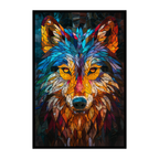 Stained Glass Wolf Wooden Puzzle - Challenging Animal Jigsaw for Adults