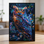 Starlit Owl Shaped Wooden Jigsaw Puzzle - Celestial Wildlife Wood Puzzle for Adults