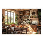 Sunny Country Kitchen Wooden Jigsaw Puzzle Framed, Home Baker Wall Art