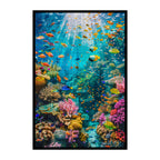 Underwater Sea World Wooden Jigsaw Puzzle Framed, Tropical Fish Wall Art