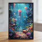 Underwater Treasure Wooden Jigsaw Puzzle - Coral Reef Ocean Wildlife Wood Puzzle for Adults