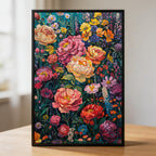 Vibrant Floral Bouquet Wooden Jigsaw Puzzle - Boho Floral Wall Art for Adults