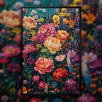 Vibrant Floral Bouquet Wooden Jigsaw Puzzle - Boho Floral Wall Art for Adults