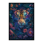 Vibrant Jungle Tiger Shaped Wooden Jigsaw Puzzle - Tropical Wildlife Wood Puzzle for Adults