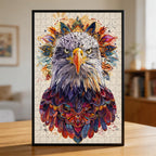 Wise Owl Mandala Wooden Jigsaw Puzzle - Intricate Animal Shaped Wood Puzzle - Decorative Wall Art Gift