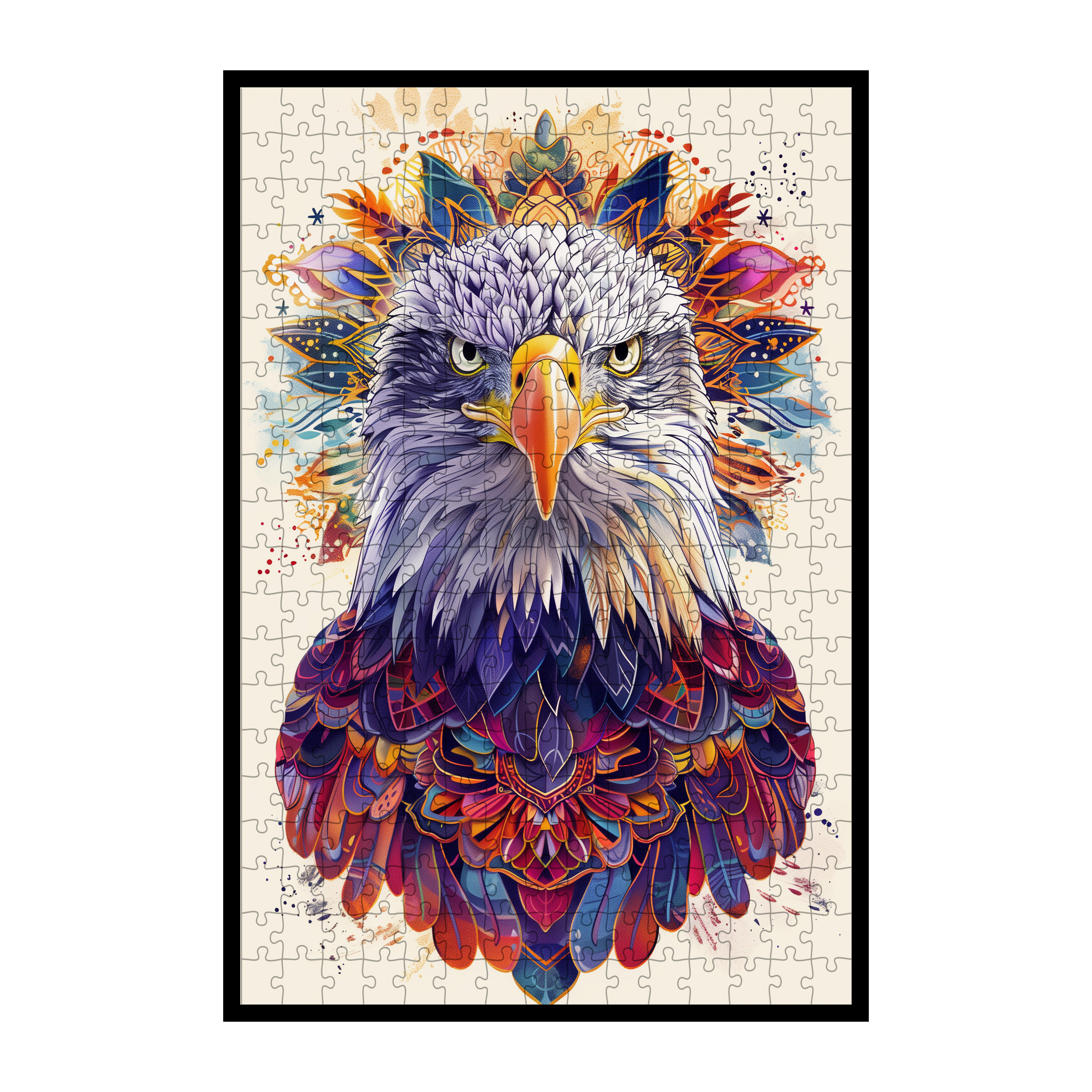 Wise Owl Mandala Wooden Jigsaw Puzzle - Intricate Animal Shaped Wood Puzzle - Decorative Wall Art Gift