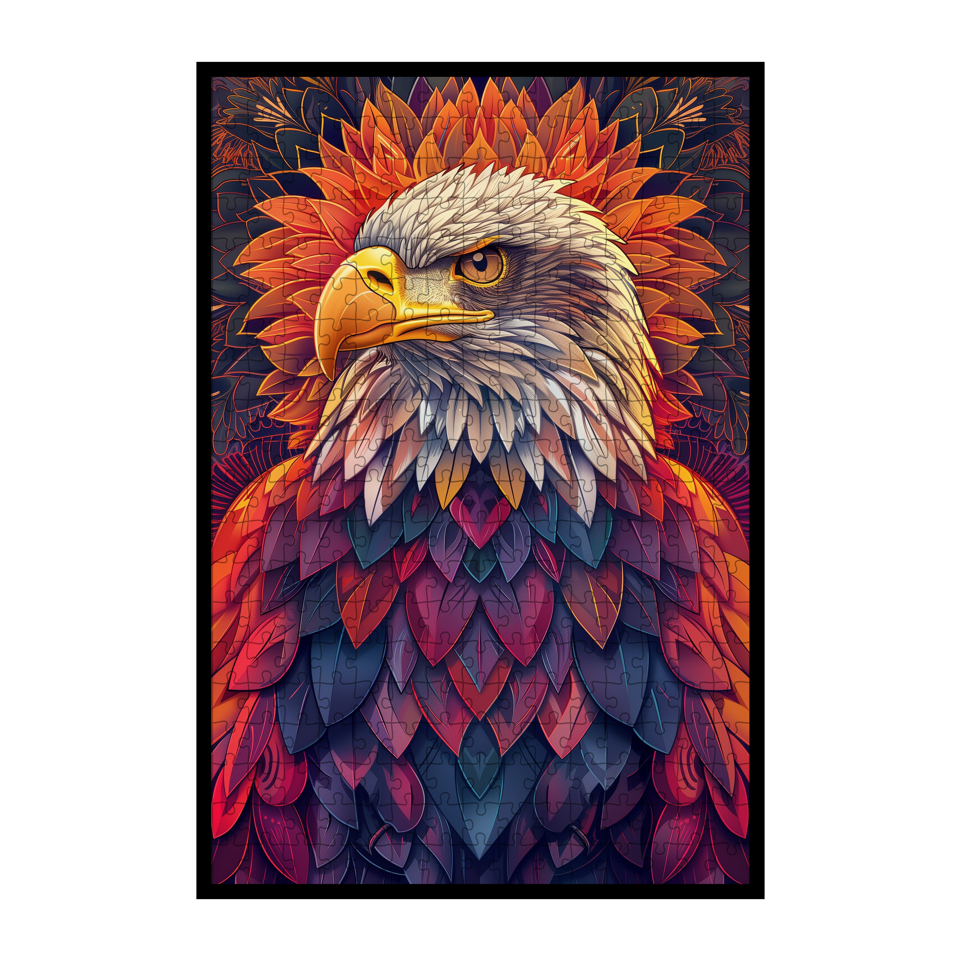 Wise Sage Owl Mandala Wooden Jigsaw Puzzle - Intricate Galaxy Animal Shaped Wood Puzzle for Adults
