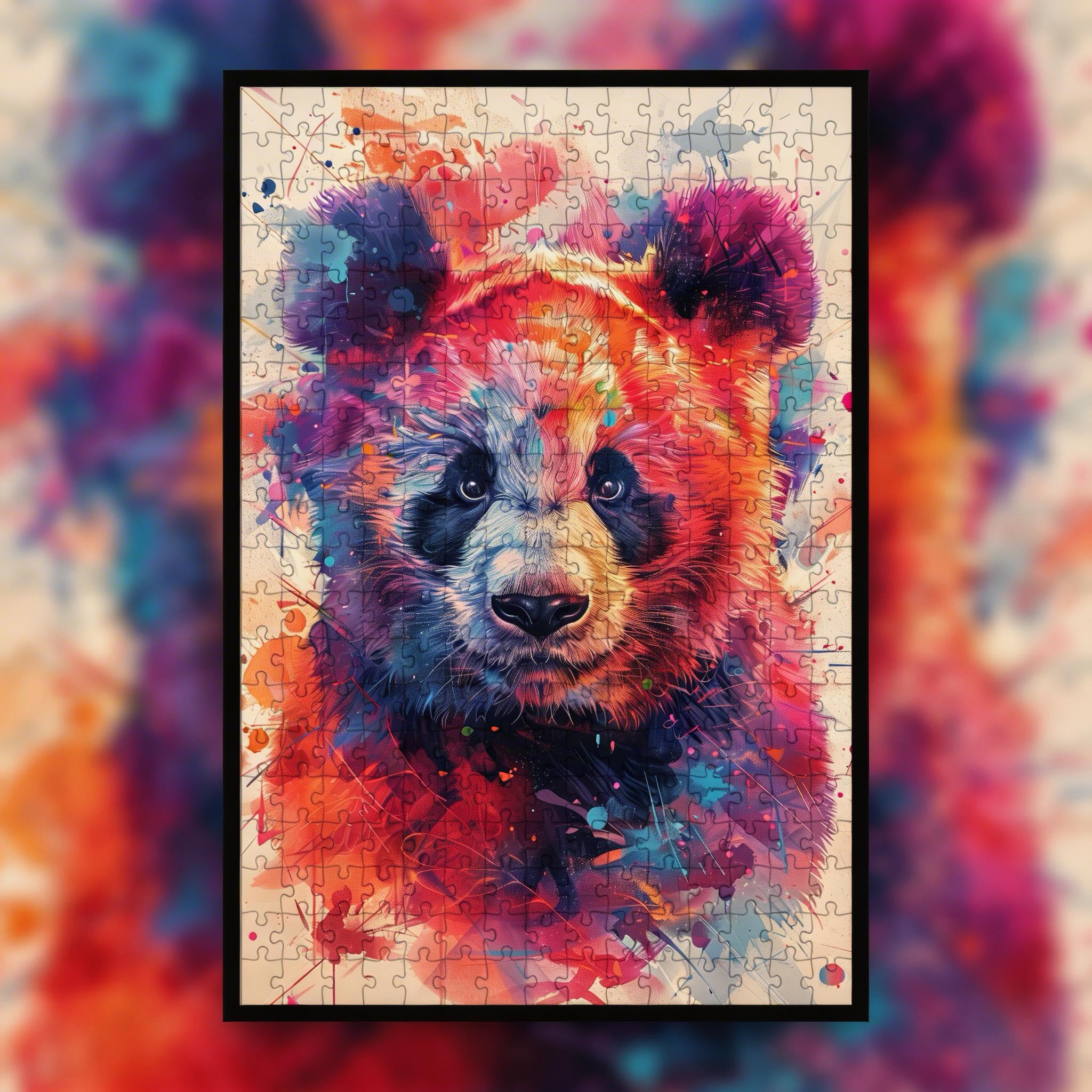 Zen Panda Mandala Wooden Jigsaw Puzzle - Cute Animal Shaped Wood Puzzle - Intricate Black & White Art